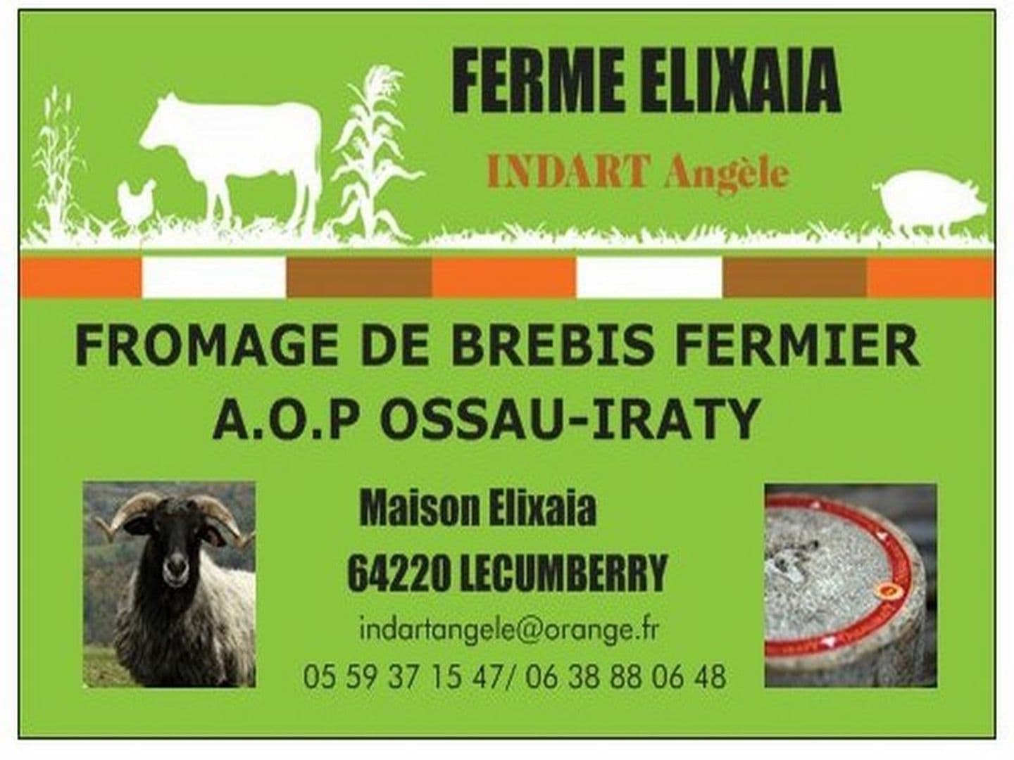 Ferme Elixaia - carte visite