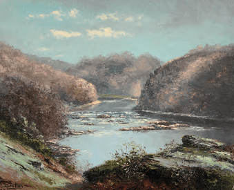 Gaston Thiéry, Matinée de mars à La Renauchat, 1992, huile sur toile 55 x 46 cm