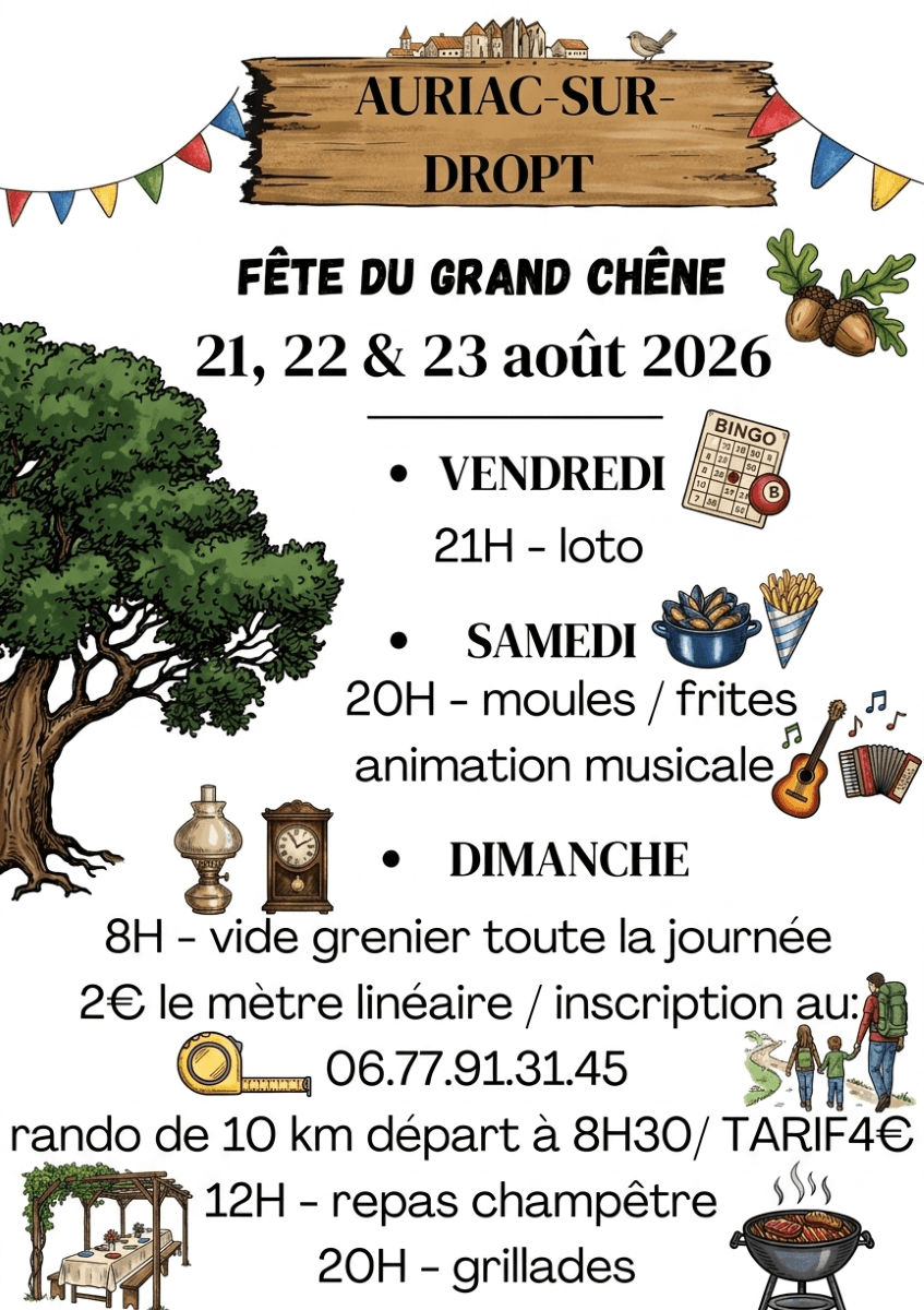 Grand chêne Auriac sur Dropt