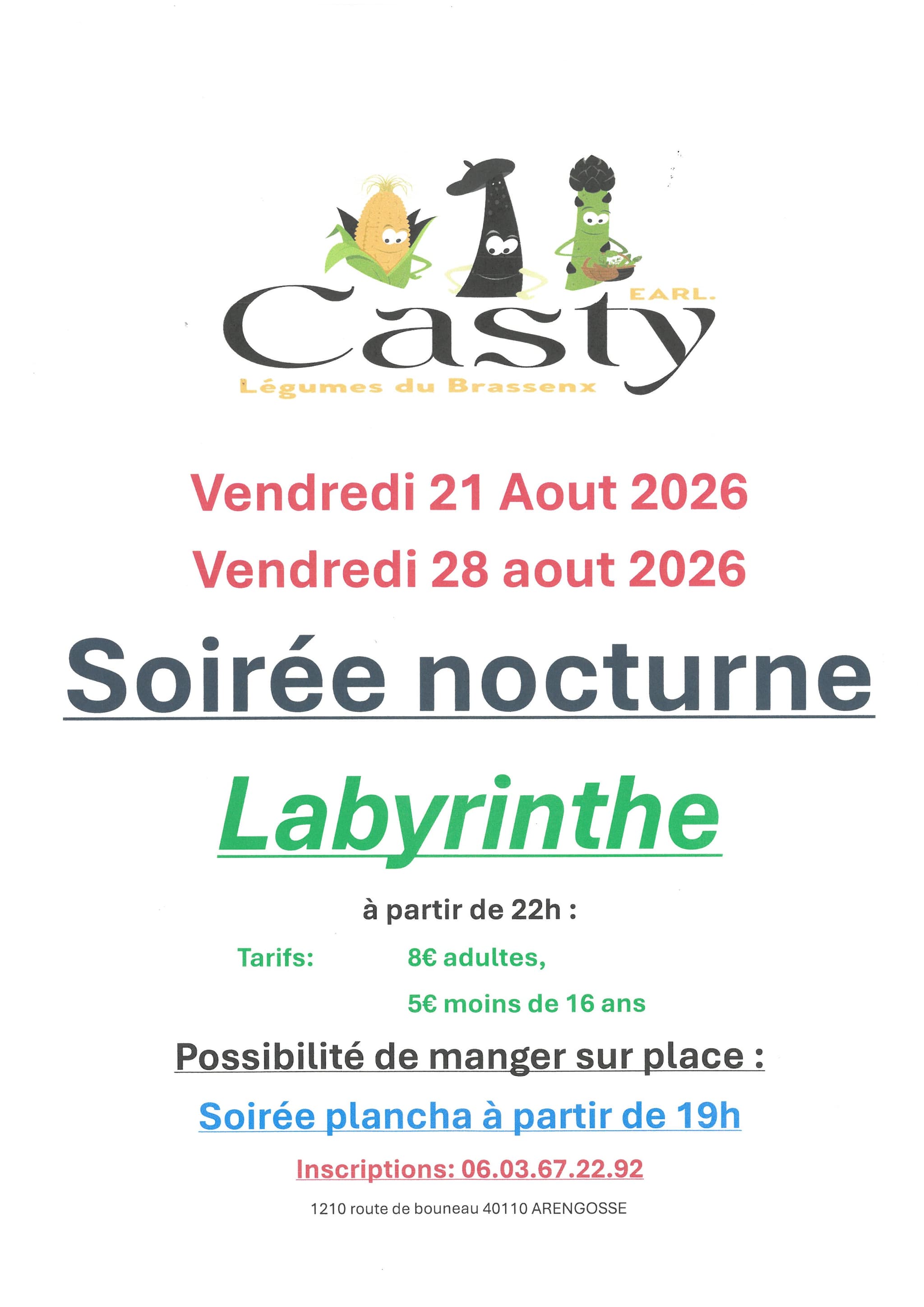 Labyrinthe de mais soirée nocturne 21 08 2026
