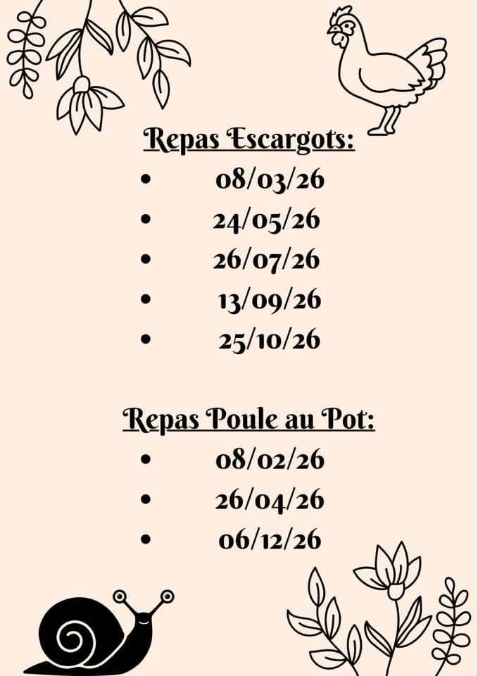 Maillas - Repas escargots & poule au pot du Sabla