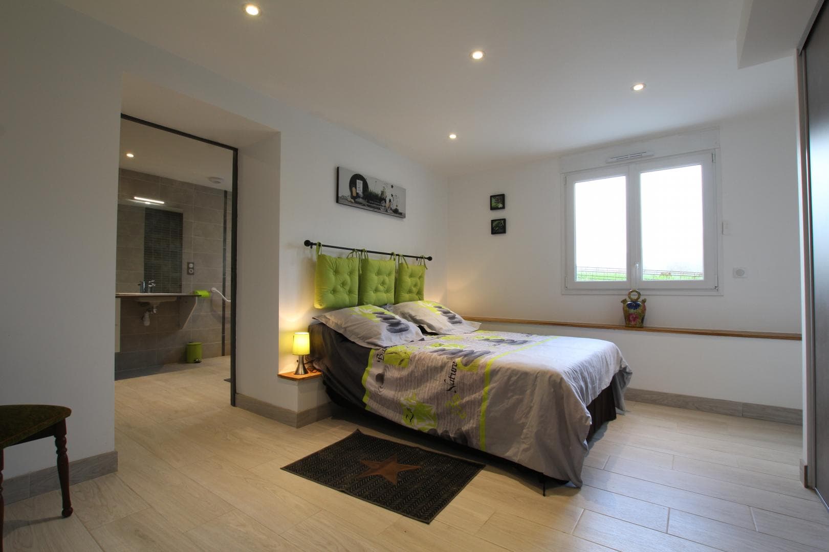 Maiosn Eki Begia chambre lit double verte - Ainhice Mongelos