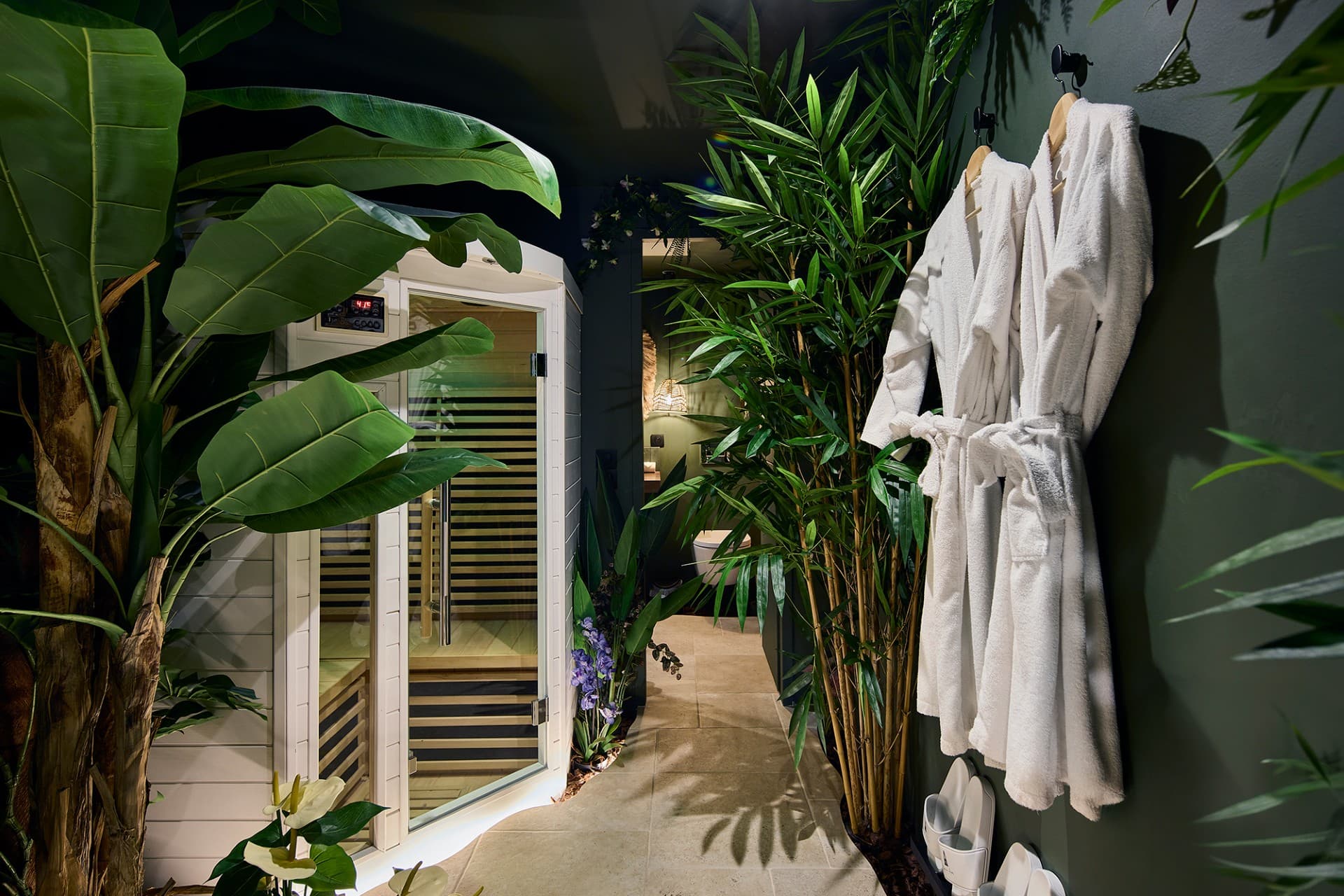 Le sauna de la Jungle Room