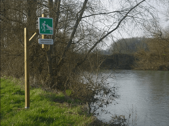 Sentier de l'Adour - Annonce débarquement Mugron