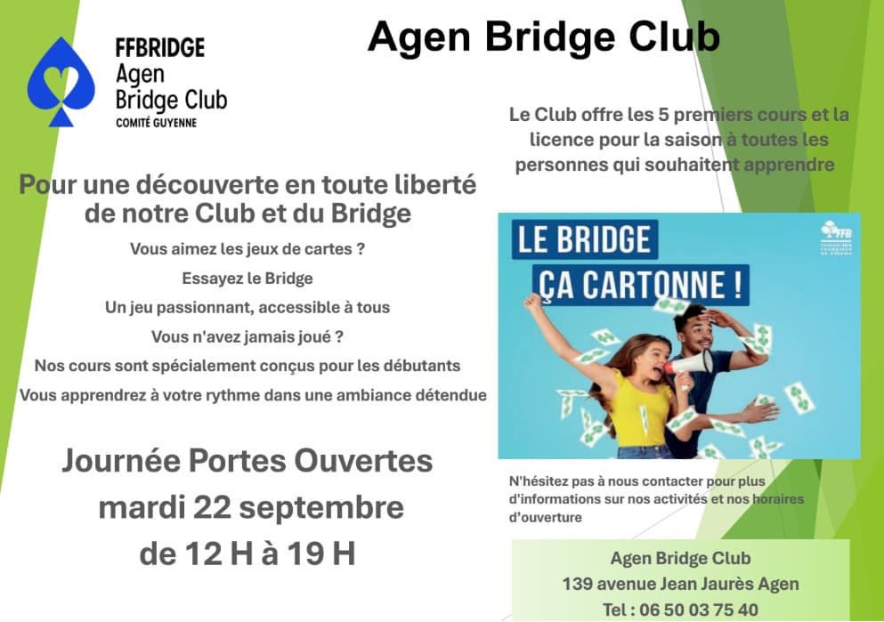 affiche jpo agen bridge club