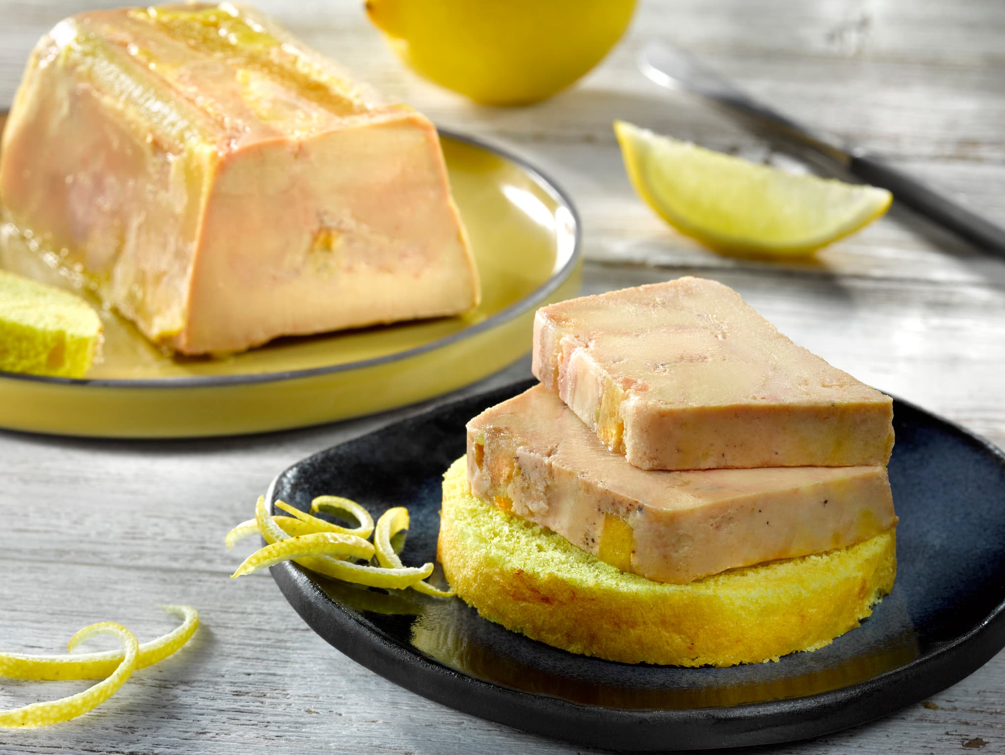 Spécialité de Foie gras de canard des Landes, zestes de citron mi-cuit