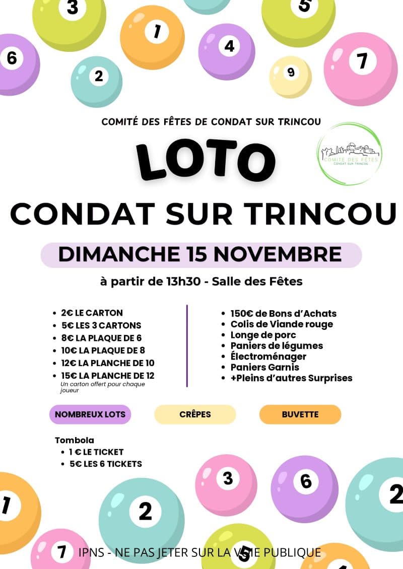 loto 2026 Condat sur Trincou