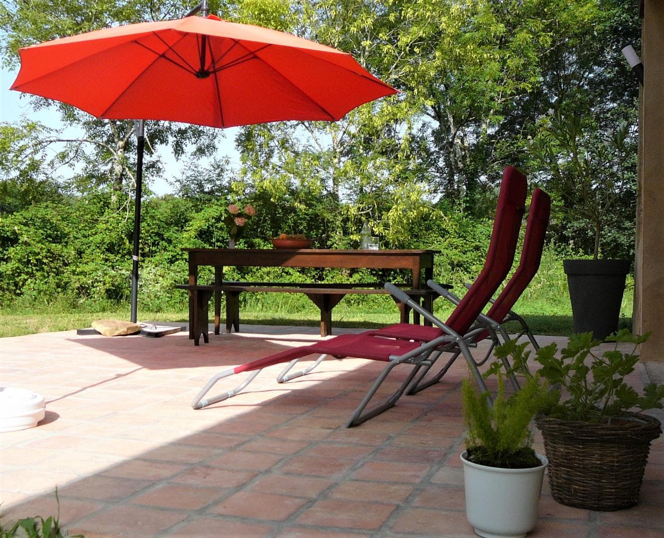 Autre vue terrasse du gîte St Pierre à Coudures Gîtes de France Landes