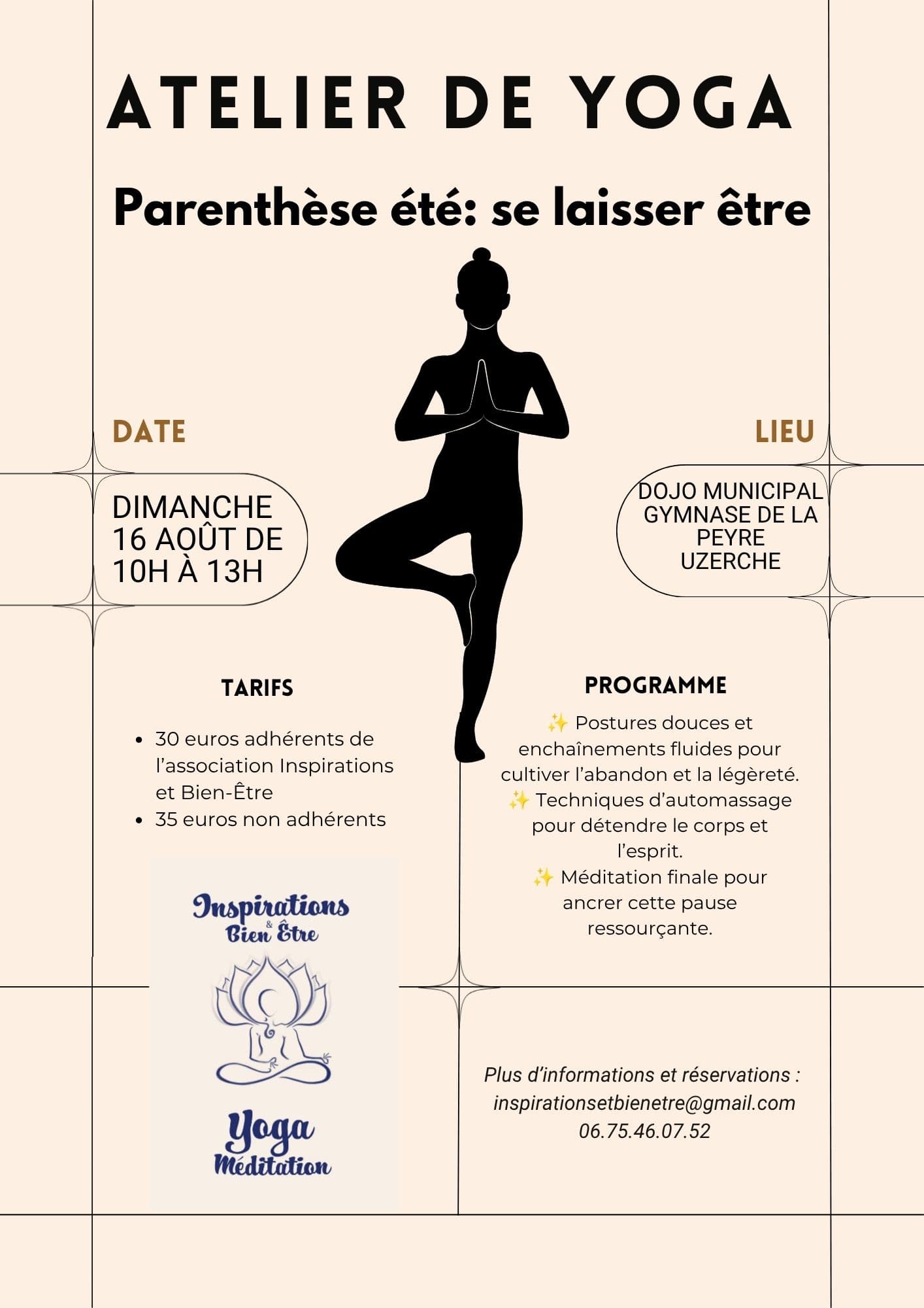 Flyer A4 yoga moderne beige - 1