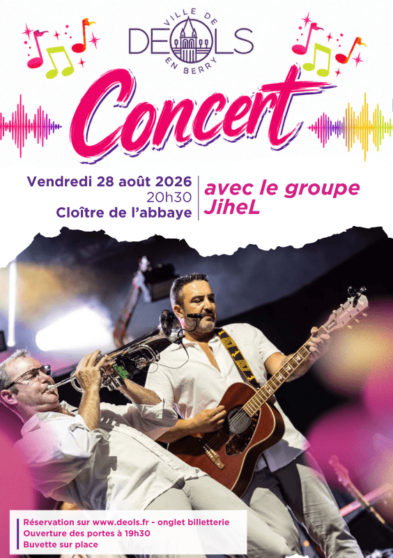 2026 08 28 Concert Jihel Cloître de l'abbaye Déols