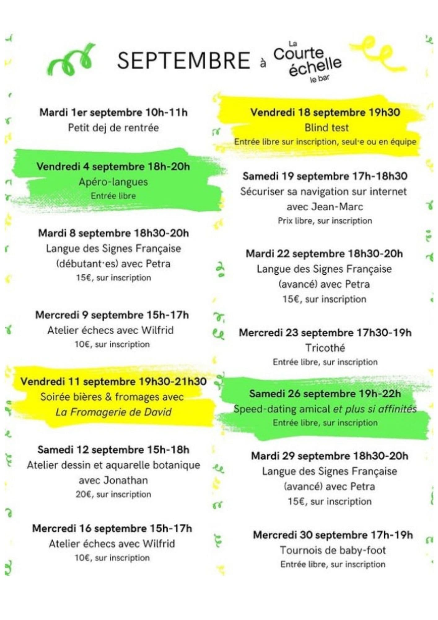 Programme septembre la courte echelle