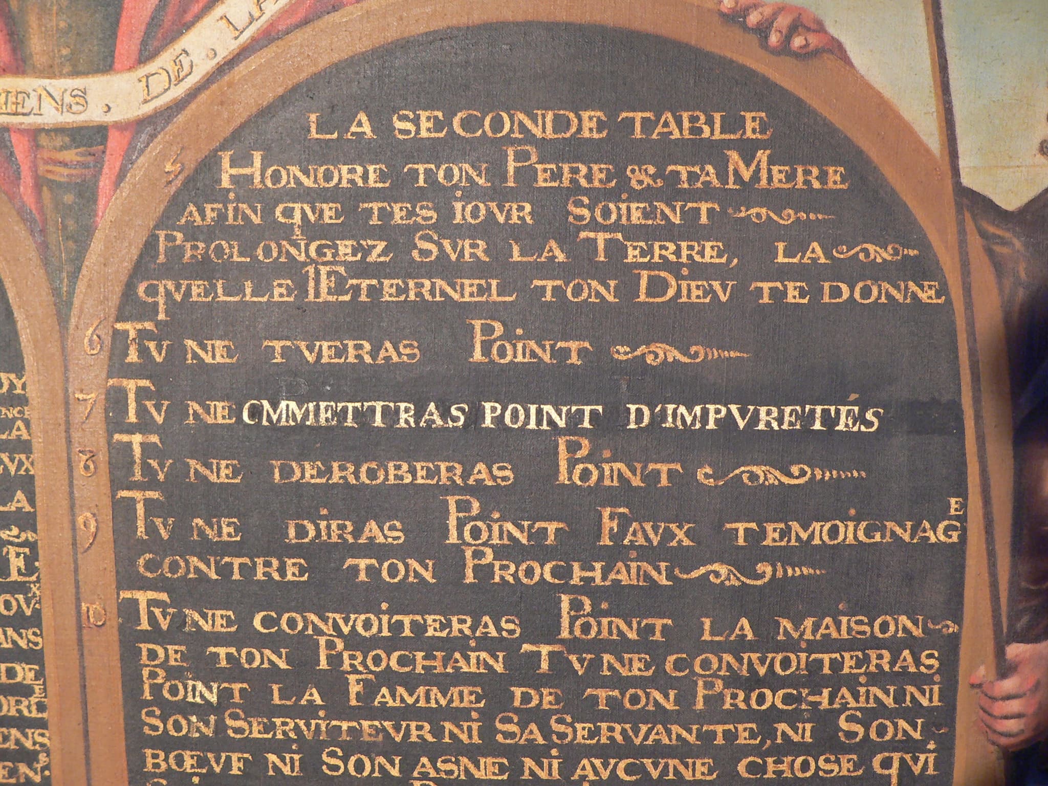 Détail du décalogue © Conservation départementale du Loiret