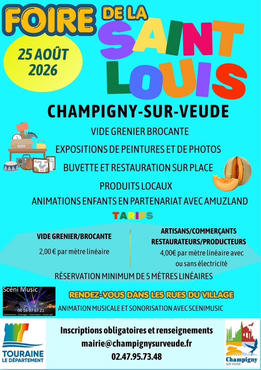 Foire de la Saint-Louis Champigny-sur-Veude 25 août 2026