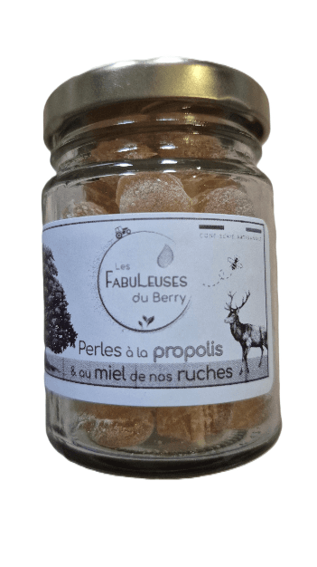 Perles à la propolis et au miel de nos ruches 75g