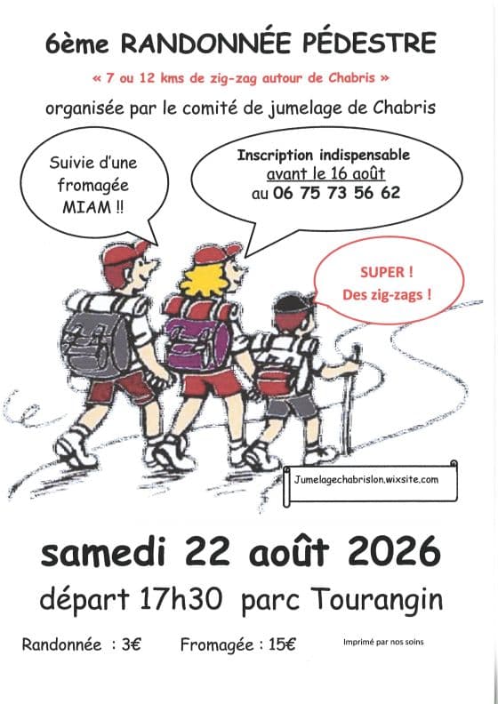 Randonnée pédestre Chabris 22-08-2026