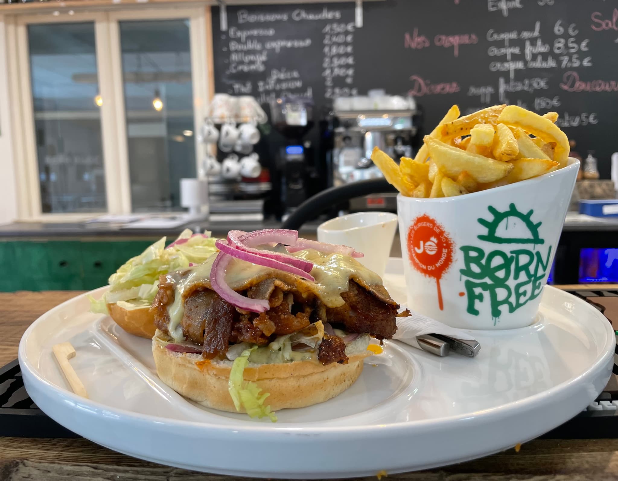 burger sur comptoir
