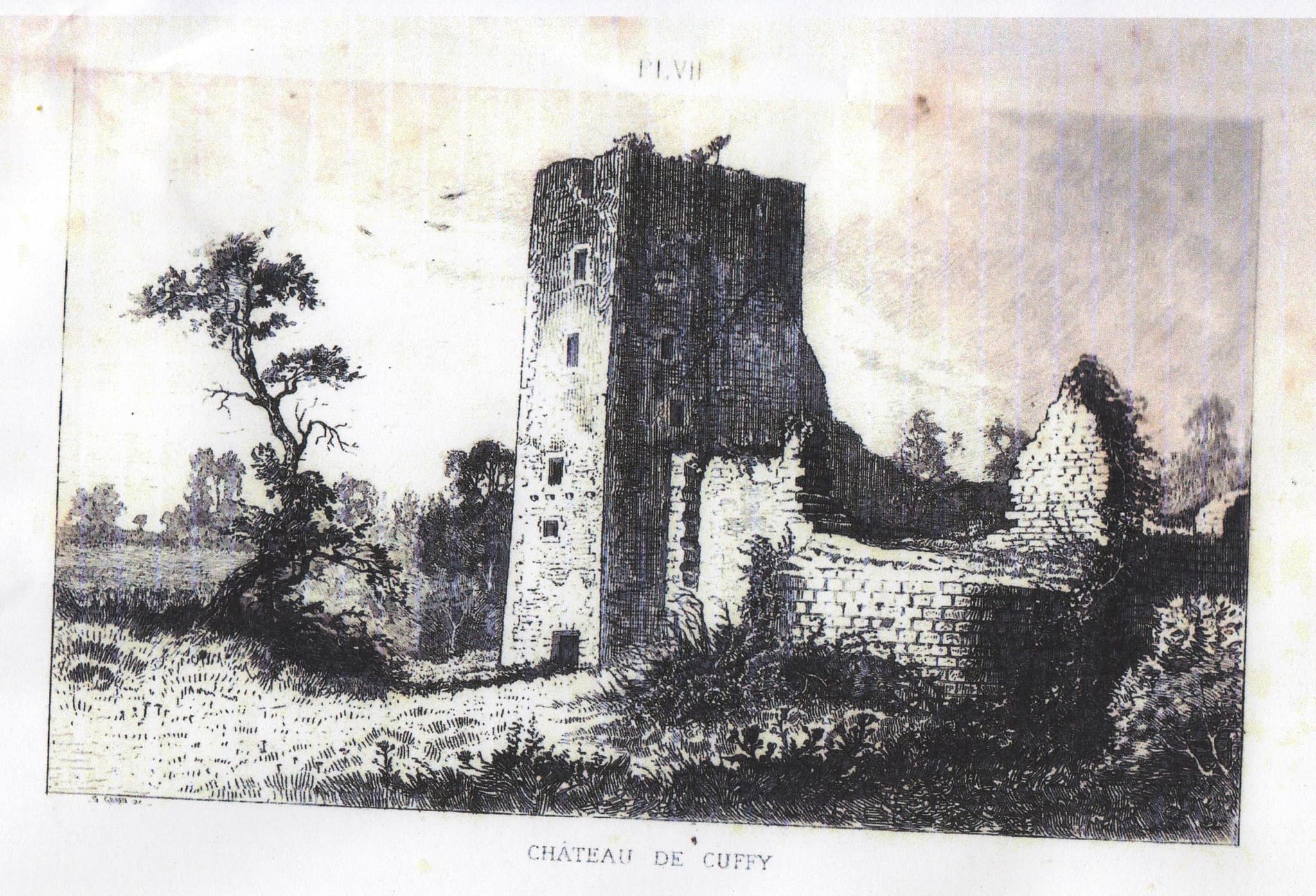 Gravure de la Tour de Sully