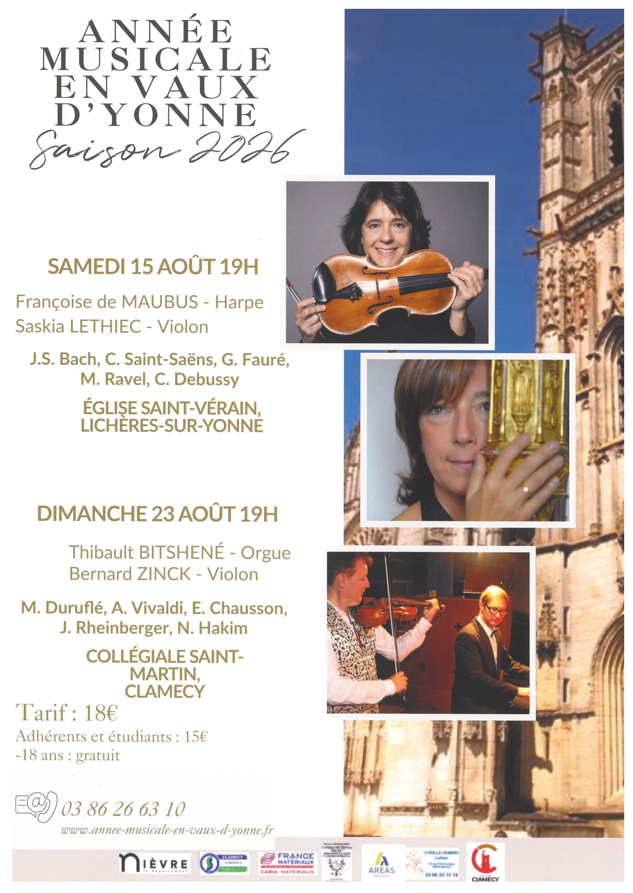 15 et 23 août 2026 - Concerts Fédémuse - Clamecy (1)