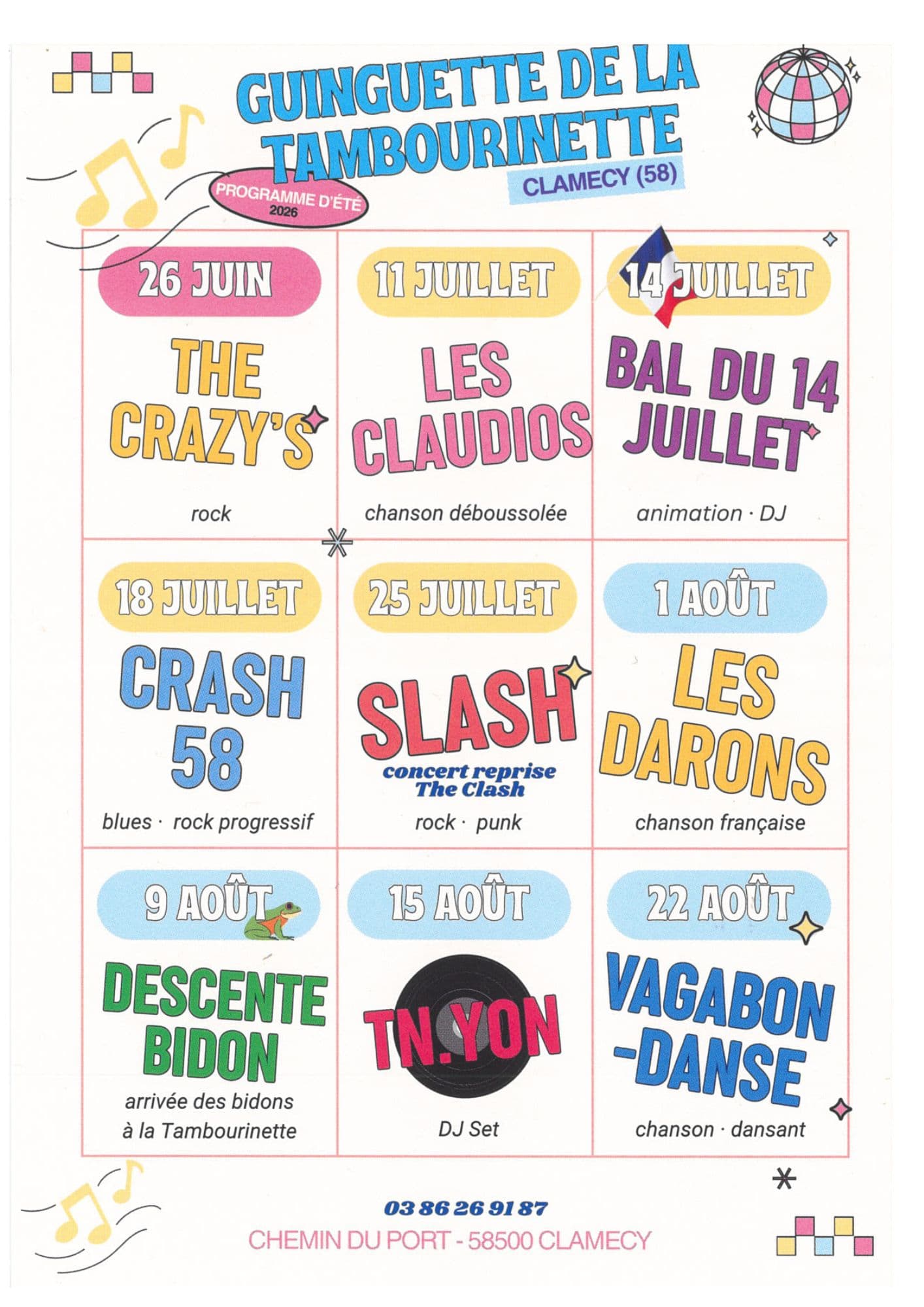 Eté 2026 - Concerts guinguette de la Tambourinette - 1