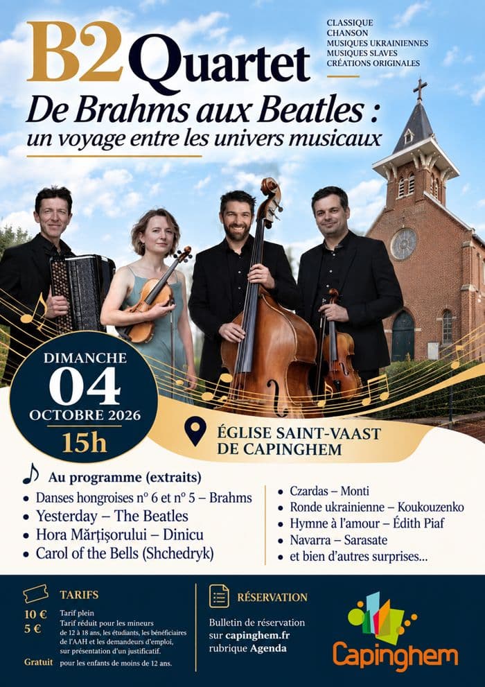 Concert B2 Quartet : de Brahms aux Beatles