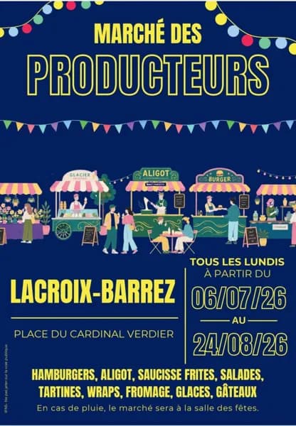 Marché de producteurs et artisans à Lacroix-Barrez