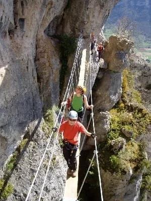 Pont dans la via ferrata de Liaucous
