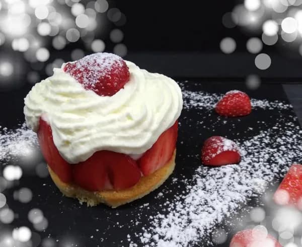 Dessert aux fraises