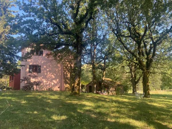 La maison est entourée de chênes multicentenaires