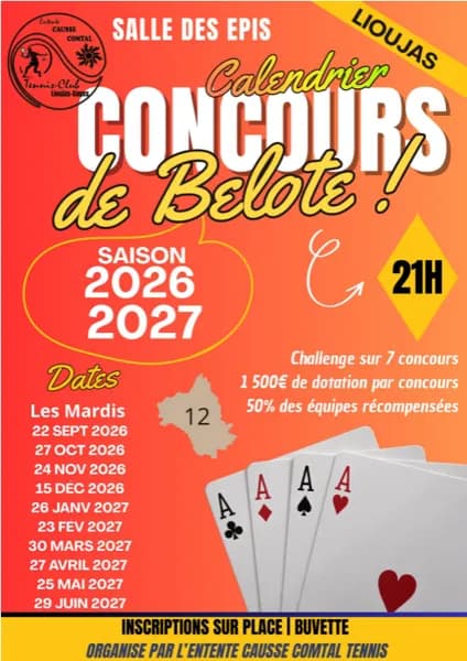 Concours de belote à Lioujas