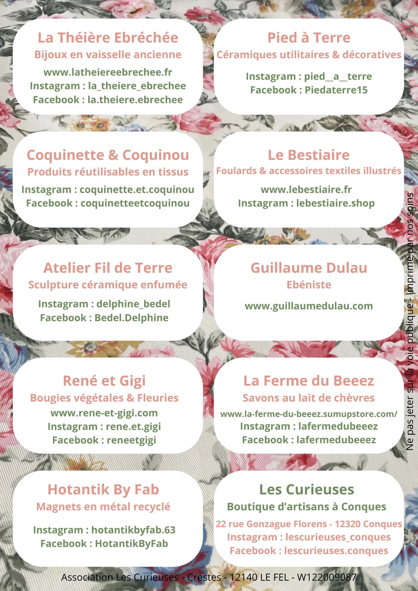 Les artisans Cantalous et aveyonnais des Curieuses