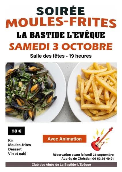 Soirée moules-frites à La Bastide l'Evêque