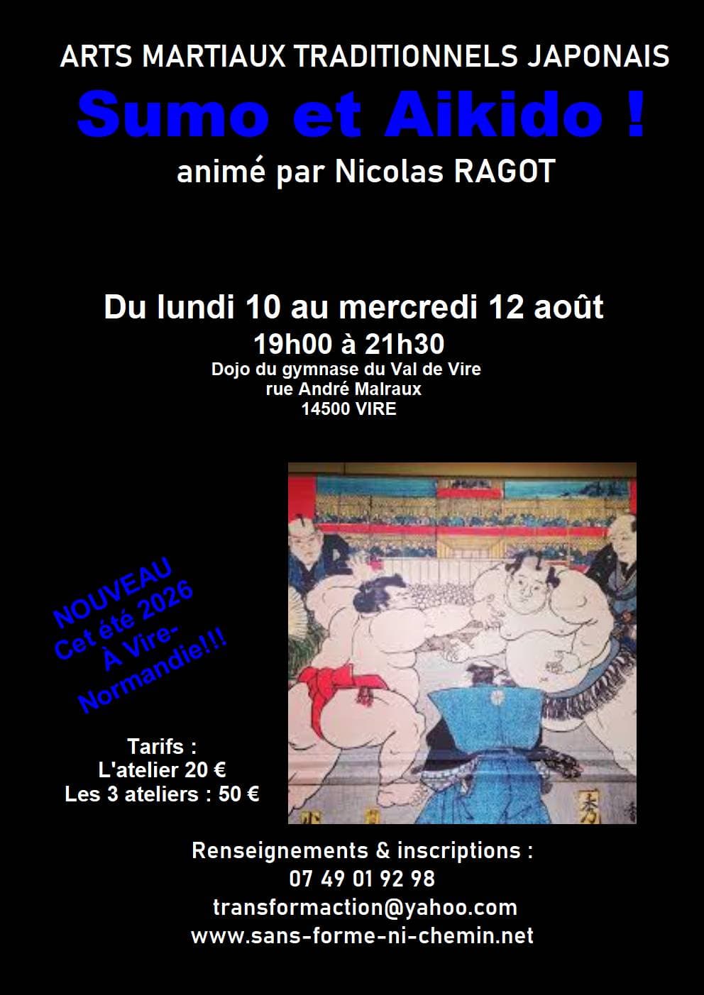 stage sumo et aikidi 10 11 12 aout 2026