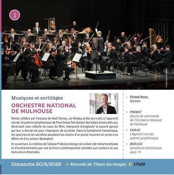 Concerts classiques Epinal - Orchestre National de Mulhouse