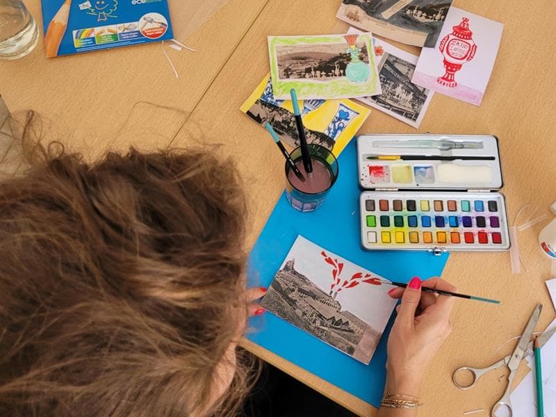 Atelier carte postale & Goûter coloré