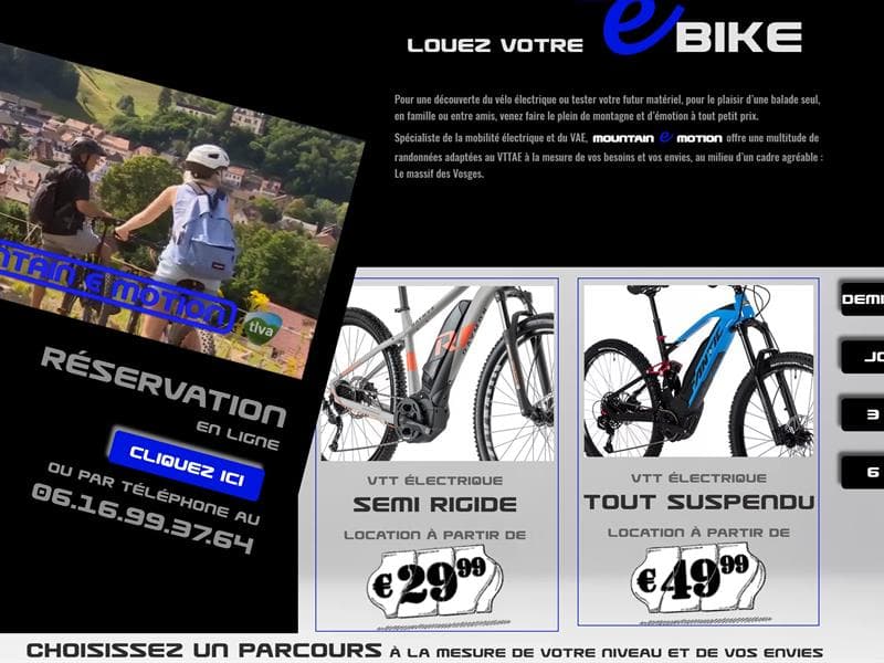Mountain e-motion : location, vente et réparation de vélos