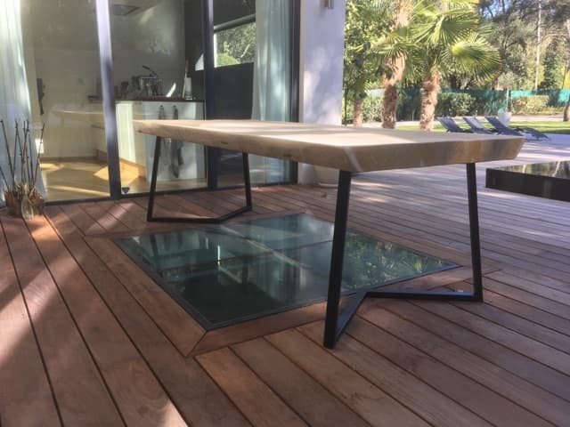 table métal et chêne massif