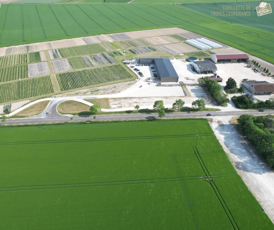 Ferme de l'Espérance vue du ciel