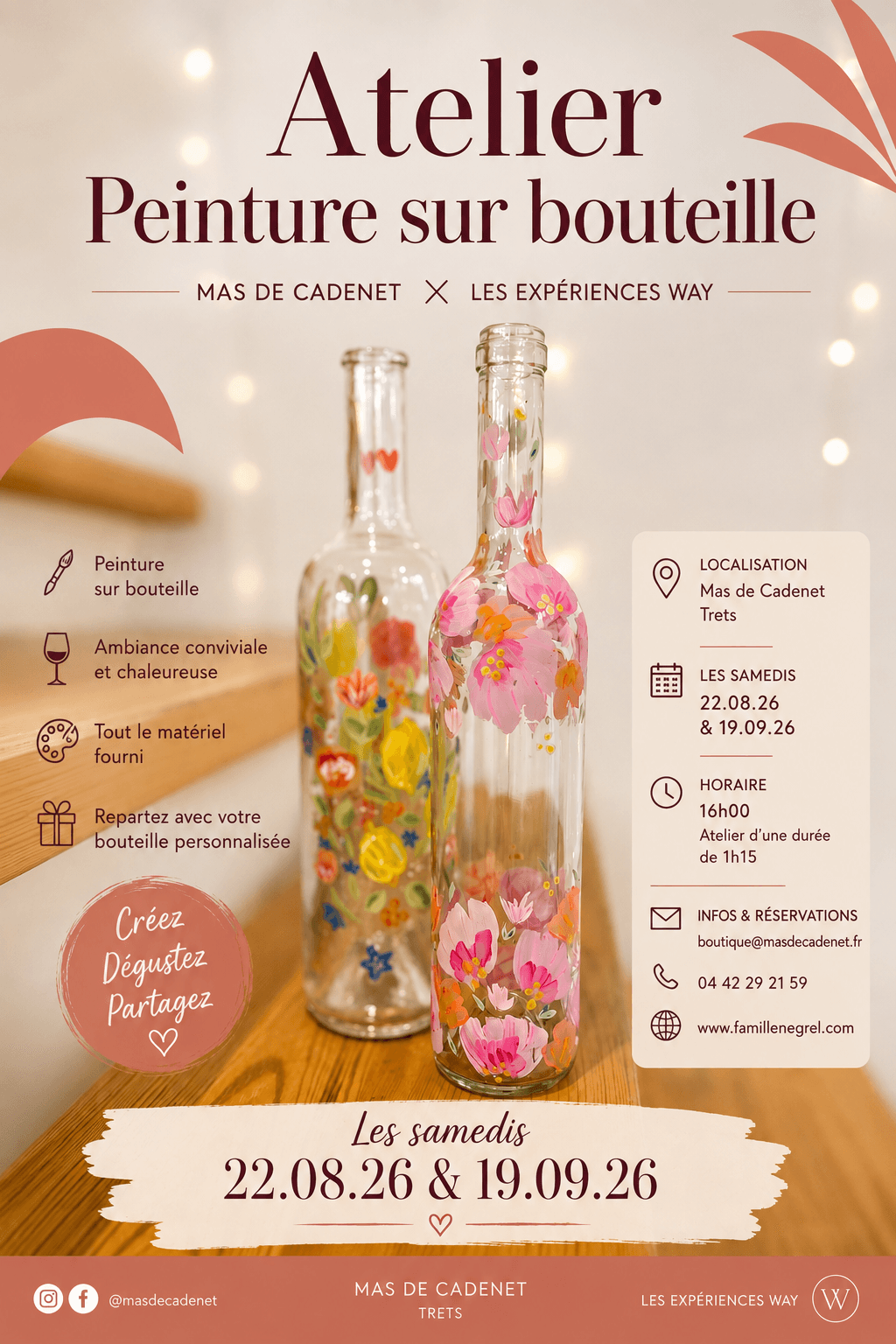 Atelier peinture sur bouteilles