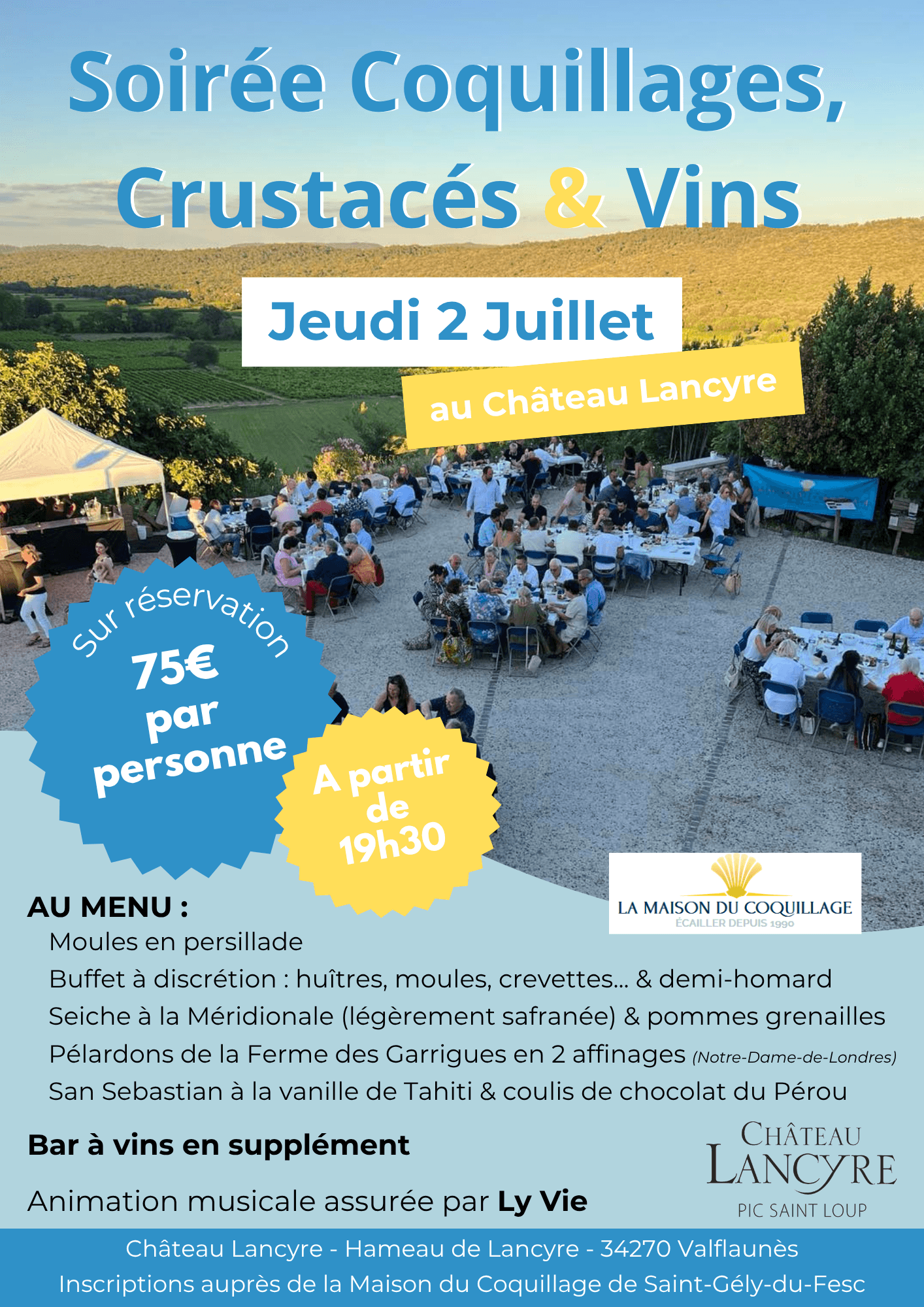 Coquillages, Crustacés & Vins